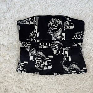 White House Black Market Strapless Corset Bustier Top 100% Silk Size 14